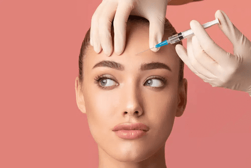 Picture of women receiving botox treatment in forehead for wrinkles in London, Ontario